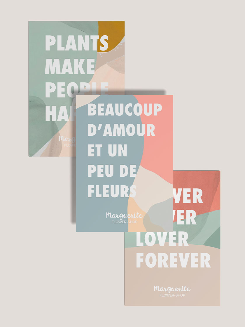 cartes postales pour une fleuriste
