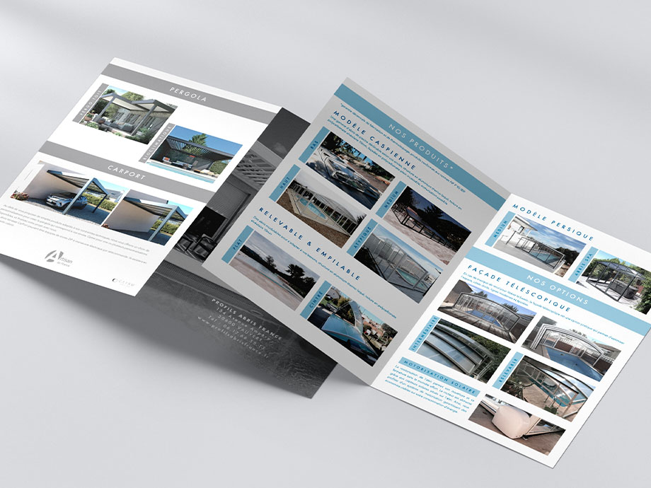 Brochure commerciale pour vente d'abris de piscine