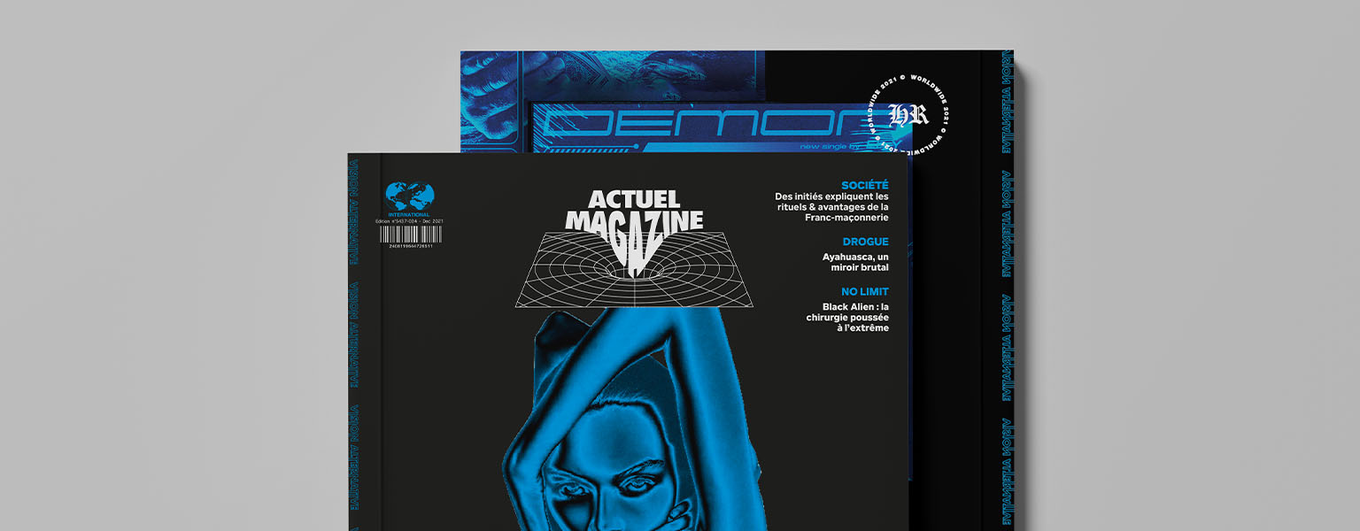 Mise en page de la réédition du magazine "Actuel", magazine de contre-culture