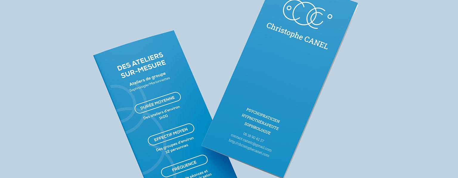 Flyers publicitaires pour psychopraticien, hypnose, sophrologie