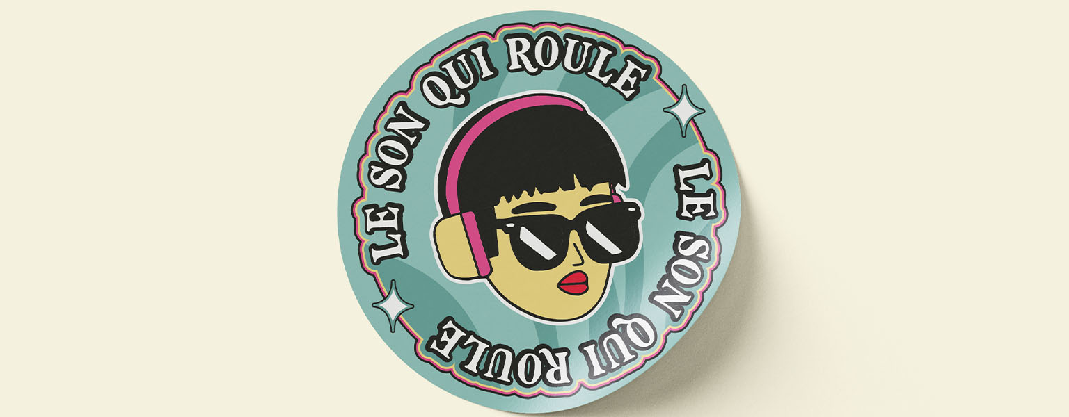 Logo, identité visuelle et stickers pour un DJ concept de soirée techno itinérante