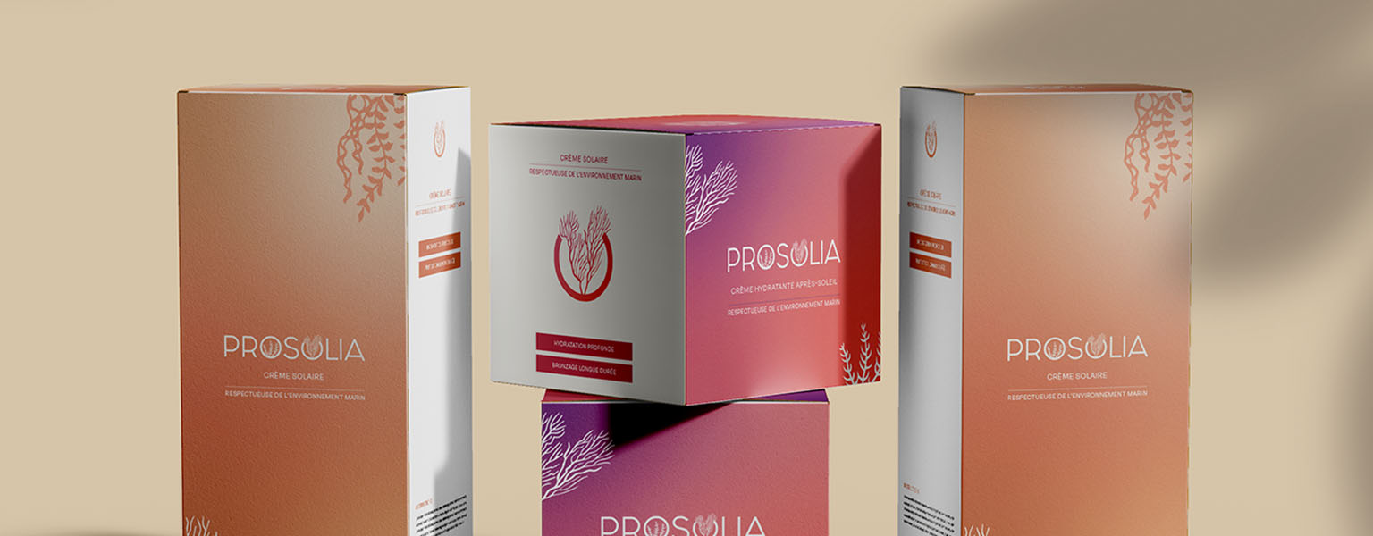 Packaging et identité visuelle pour une marque de crème solaire respectueuse de l'environnement marin