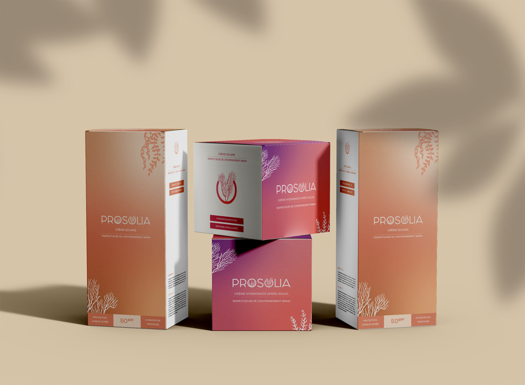 Packaging et identité visuelle pour une marque de cosmétiques